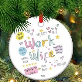 Work Wife Ornament, Work Bestie, Work Best Friend, Work Wife, Leaving Work Gift, Work Bestie Christmas Ornaments, Affirmations