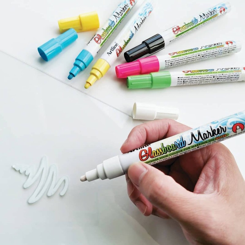 Artline Glass Markers Assorted Colours (Pack of 4)