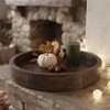 Round Wooden Candle Holder Trays for Coffee Table, Distressed Finish