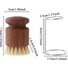 Dish Scrub Brush with Holder - Ergonomic Wooden Kitchen Cleaning