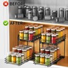 RCHYFEED Spice Rack, 2 Tier Pull out Cabinet Spice Organizer,