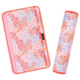 AMUSEPROFI 2 Pcs Plush Universal Seat Belt Cover Pad - 2-in-1 Soft Bag Handle Sleeve, Skin-Friendly & Breathable, Machine Washable, Cute Designs for Men Women Kids Car Accessories, Florals