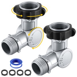 Enhon Adjustable 180° & 360° Metal Swivel Connector, Anti-Kink Garden Hose Adapter for Outdoor Faucet, Yard Irrigation, RV, and Home Use, Fits Standard 3/4" Water Hose Fittings(2 Pack)