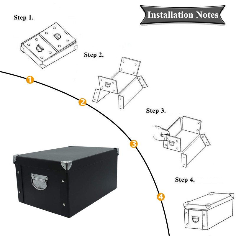 Guozi Collapsible File Storage Box, Home Decorative Cardboard Storage Bin
