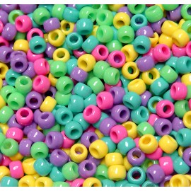 JOLLY STORE Crafts® Candy colors Mix 9x6mm Pony Beads 500pc Made in the USA kids party crafts