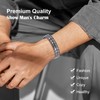 JEROOT Men's Magnetic Bracelet Made of Brushed Grey Titanium Bracelet