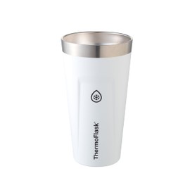 Thermo-Flask Stacked Tumbler (White, 23.7 fl oz (700 ml), Stylish, Thermal Insulation, Tumbler, Camping, Stainless Steel