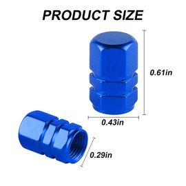 Alpmosn Aluminum Tire Stem Valve Caps Wheel Valve Covers Car Dustproof Tire Cap Cover Accessories, Universal for SUV, Car, Bike and Motorcycle, Hexagon Shape (4PCS Blue)