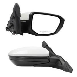 Dasbecan Right Passenger Side Door Mirror Assembly Compatible with Honda Civic 2016-2021 Power Glass Non-Heated Manual Folding Replaces HO1321283 White 3Pins (For US Built Models)