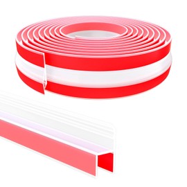 Raycity 10 Feet Shower Door Side Seal Strip - for 3/8" (10mm) Frameless Glass Door Seal Strip Transparent Silicone Waterproof Shower Sweep - Suitable for Bathroom Frameless Glass Door