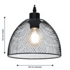 firstchoicelighting Matt Black Mesh Easy Fit Ceiling Pendant Light Shade,