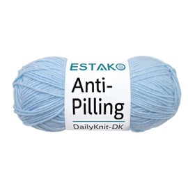 Estako DailyKnit-DK - Hilo acrílico 100% antibolitas - Suave DK peso ligero #3 - (3.5 onzas / 273 yardas) - para tejer y ganchillo (80055 - azul bebé)