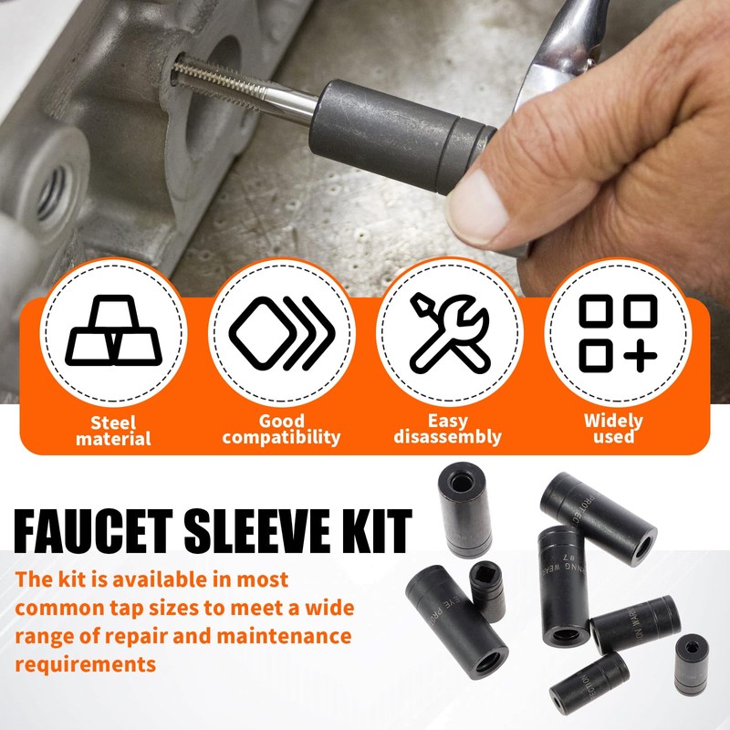 8Pcs Tap Socket Set,1/4 Inch and 3/8 Inch Drive Tap
