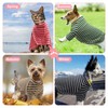 KATOLK 4 Pack Striped Dog Shirts Waffle Dog Clothes for