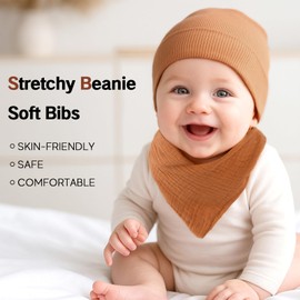 Sofier Baby Hats and Bibs Baby Beanies for Unisex Newborn Infant 0-6 Months Boys Girls Gift Set(US, Age, 0 Months, 6 Months, Green)