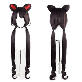 Sweeteasy Virtual YouTuber VTuber Inuyoko Cosplay Wig with Ears, Heat Resistant, Cosplay Tool, Wig Costume, Disguise (As Pictured)