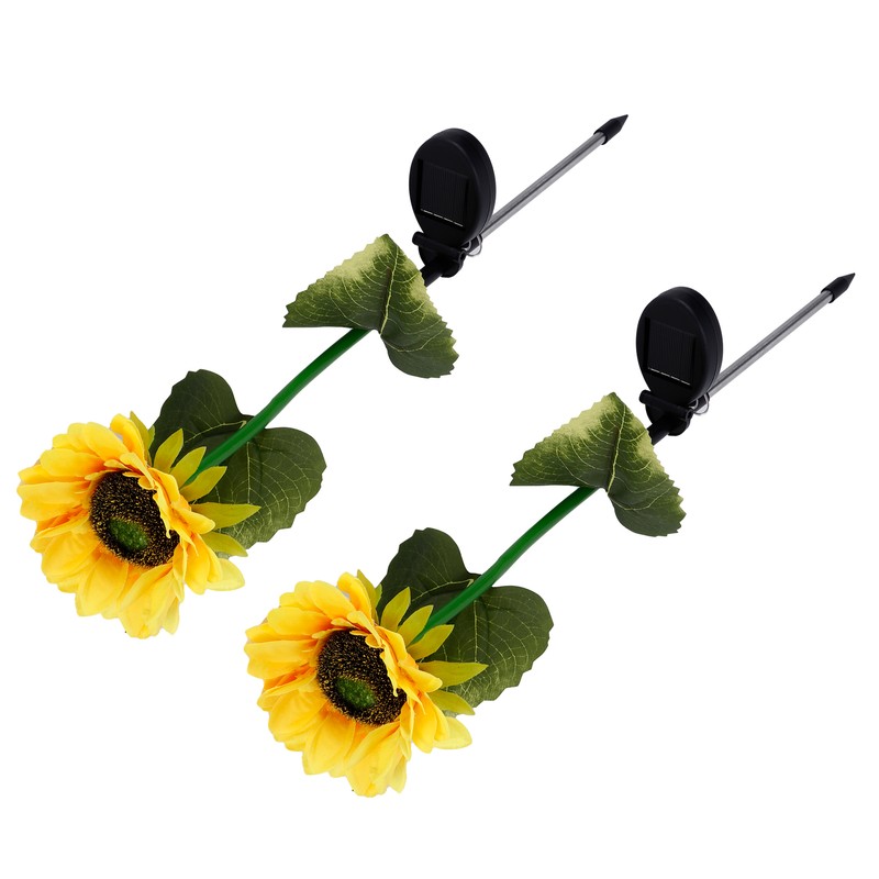 2Pcs Solar Powered LED Lamp Artificial Flower Light Garden Courtyard
