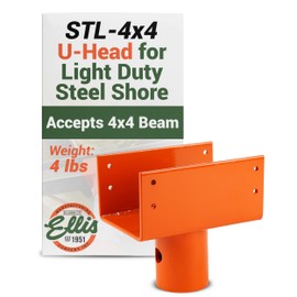 Ellis Manufacturing Company - U-Head Top for Light Duty Steel Shores - Secures to Horizontal Lumber Beams & Joists - Easy to Use with 8 Mounting Holes - 4x4 Joist Holder
