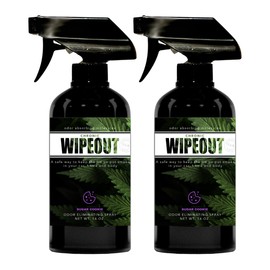 Chronic Wipeout Smoke Odor Eliminator Spray For Strong Odor - Highly Effective for Deodorizing Homes, Clothes, Cars, Office, Hands, & Hair from Smoke Smells - 2 16 oz Bottles Sugar Cookie Fragrance