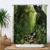 Ulticool Shower Curtain - Rainforest Nature Eco Plants Waterfall -