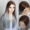 K'ryssma Highlight Pink Cyan Grey 13x6 Lace Frontal Wig Pre