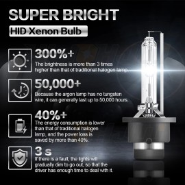 CHUSYYRAY 2X D4S D4R D4C 6000K Ultra White HID Xenon Bulbs Replacement Headlight us