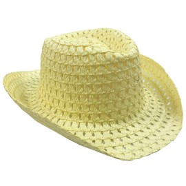 Kids Adults Easter Bonnet Hat Natural Straw Woven Colourful Decorative Cowboy Hats (Natural Straw)