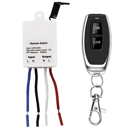 QIACHIP Wireless Light Switch 230 V and Mini Receiver Kit, Wireless Switch with Remote Control, Wireless RF Relay for Lights, Ceiling Lights, Lamps