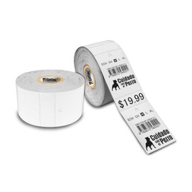 Etiqueta Térmica de Cartoncillo 40x76 mm, Ideal Para etiquetado de Ropa, Poner Logos, Precios, Codigos de Barras, Descuentos, Rollo C/ 300 Pzs, para impresoras termica de escritorio