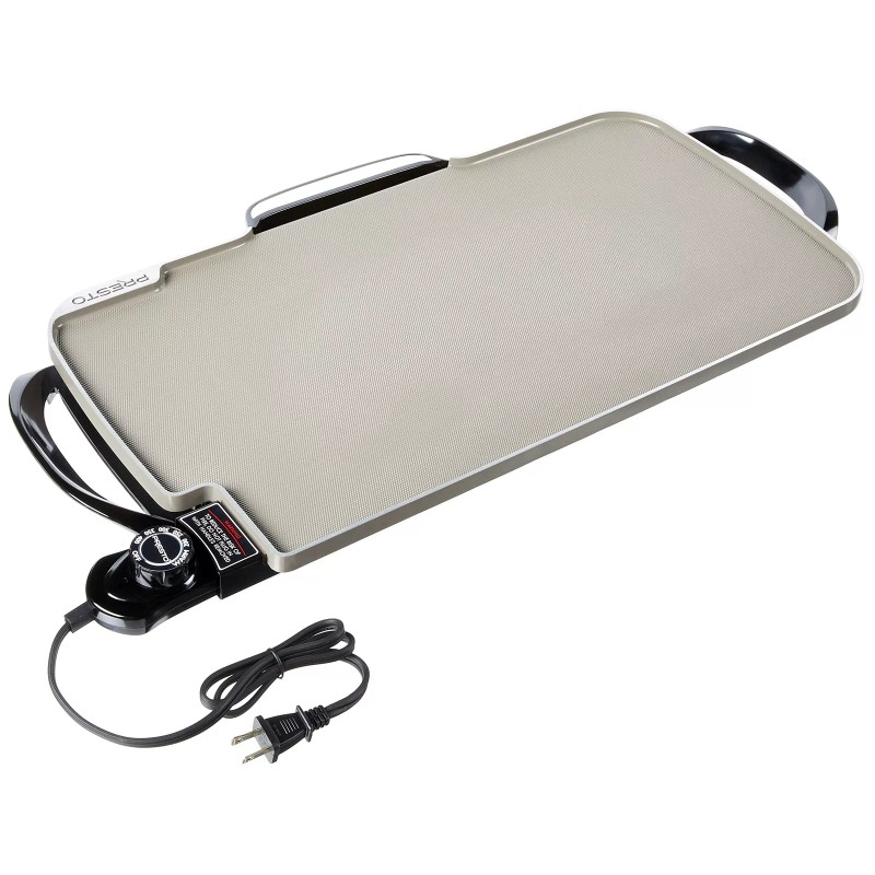 Presto 07062-22-Inch Ceramic Removable Handles Electric Griddle, 22 Inch, Black