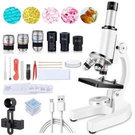 Poothoh Compound Microscope for Adults & Kids - 40X-2000X High-Power Biological Microscope for Students, School Lab & Home Education, with Slides Set & Phone Adapter