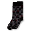 MeMoi Men's Checkerboard Plaid Rayon Dress Crew Socks Black 10-13