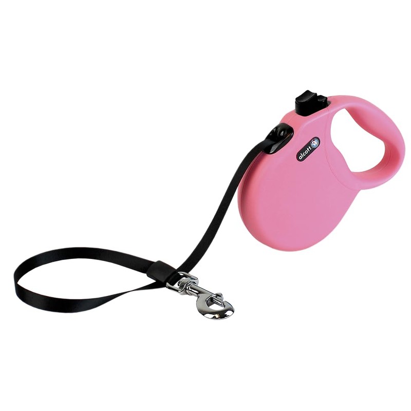 Alcott Wanderer Retractable Dog Leash, Pink Large