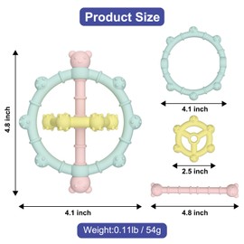 Baby Teething Toys,FyndAna Food Grade Silicone Teething,Chew Toys to Relieve Teething Pain,BPA Free,Must-Have for Newborns(Yellow)