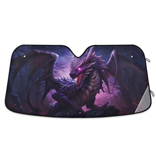 ZOEO Windshield Sun Shade Dragon Purple Front Window Block UV