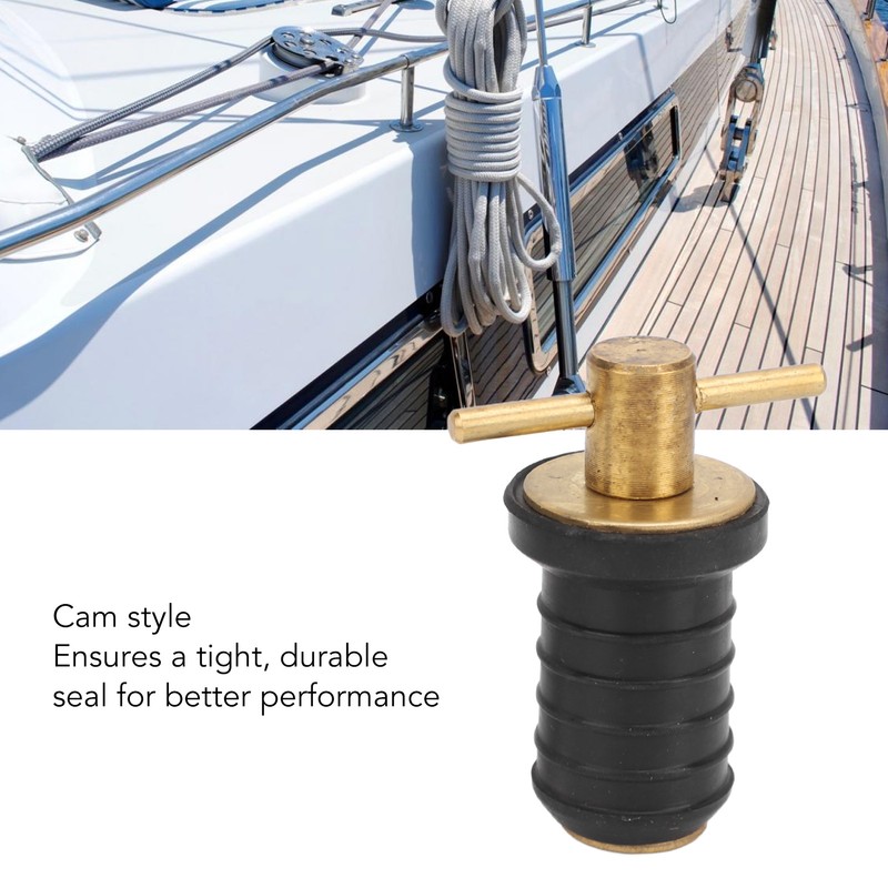 Marine Boat Brass T Handle Drain Plug Strong Structure Twist