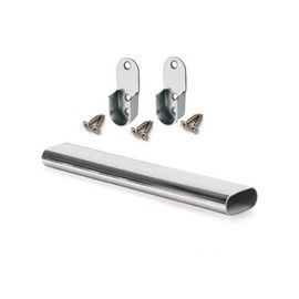 Oval Rail Tube Wardrobe Chrome 800mm + End Support & Screws