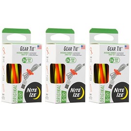 Nite Ize Gear Tie ProPack 3" Multi-Colored Twisty Ties Durable (3-Pack of 24)