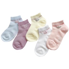 Nanmuir Toddler Ruffle Socks for Girls Mesh Thin Cute Cotton No Show Frilly Dress Low Cut Socks Kid, 5 Pairs