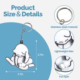 KoovDem Gifts for dad from Daughter Son-Rotating cat Keychain pendant Funny gifts for Men Dad Husband and Grandpa Gifts for dad