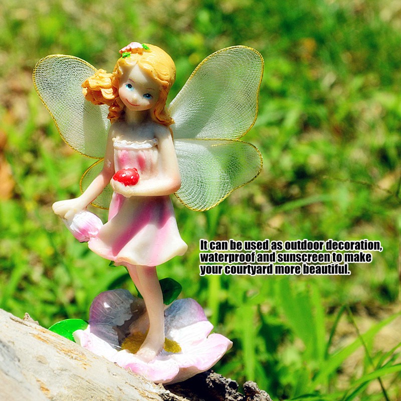 4Pcs/Set Fairy Statue Elf Sculpture Art Craft Outdoor Courtyard Garden