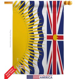 Canada Provinces British Columbia House Flag Dowel Set Regional Canadian Territories Region Country Particular Area Small Decorative Gift Yard Banner Double-Sided Made In USA 28 X 40