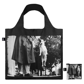 LOQI Elliott Erwitt - Dog Jumping Recycled Bag,Black/White