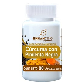 CÚRCUMA CON PIMIENTA NEGRA PARA MÁXIMA ABSORCIÓN  90 CÁPSULAS DE 600 mg                                                                               