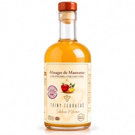 Vinagre de Manzana con Madre Crudo  Con Jengibre, Cúrcuma y Miel  Sin Pasteurizar, Detox Natural y Salud Digestiva  Fermentado Artesanal  Kosher  800 