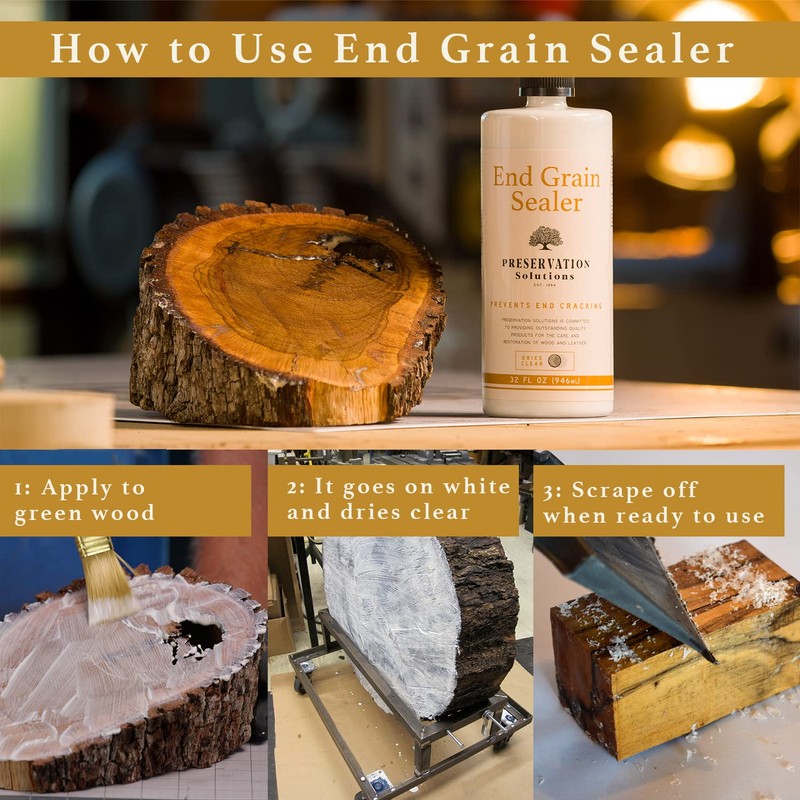 End Grain Sealer Clear 32oz by Preservation Solutions, Prevents End