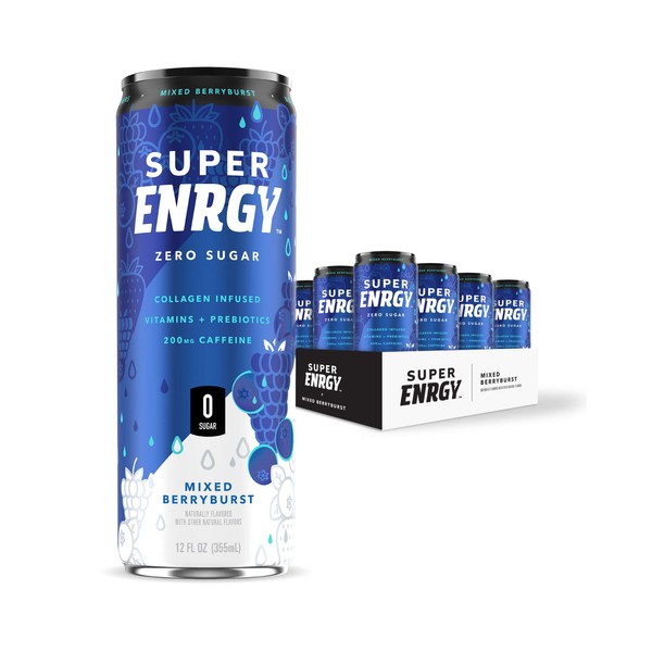 Super ENRGY Healthy Energy Drink, [Mixed Berry Burst], (0g Sugar,