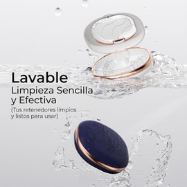 Juego de 2 Estuches Portátiles con Espejo para Retenedores y Alineadores Dentales - Caja Protectora Compacta de ABS para Viajes, Hogar u Oficina - Compatible con Tratamientos de Ortodoncia (azul+blanco, 2 PCS)