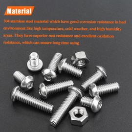 60 Pieces 1/4-20 x 3/4" Button Head Socket Cap Screws Bolts, HELIFOUNER 304 Stainless Steel (18-8) Screws, Bright Finish, Fully Threaded