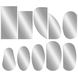 Steel Pottery Tools Clay Ribs 10 Pcs Carbon Steel Blade Polymer Clay Cutting Slicing Tools Shaper Trimming Tool Serrated Scraper Crafts Sculpting Kits for Sculpting Texturing Artists Modeling Potter